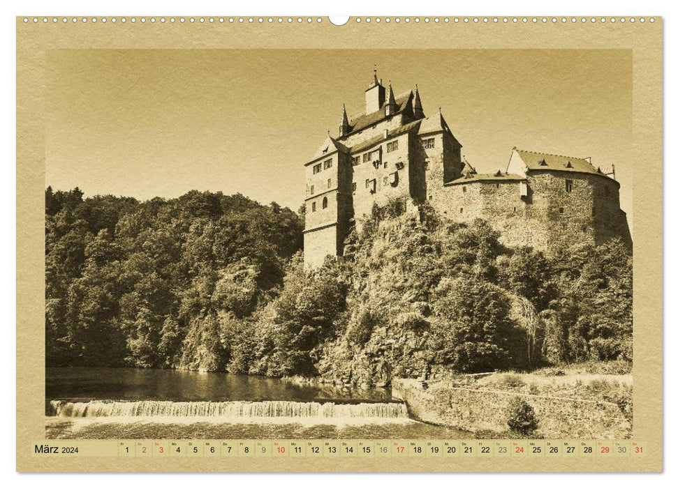 Sächsische Burgen und Schlösser (CALVENDO Premium Wandkalender 2024)