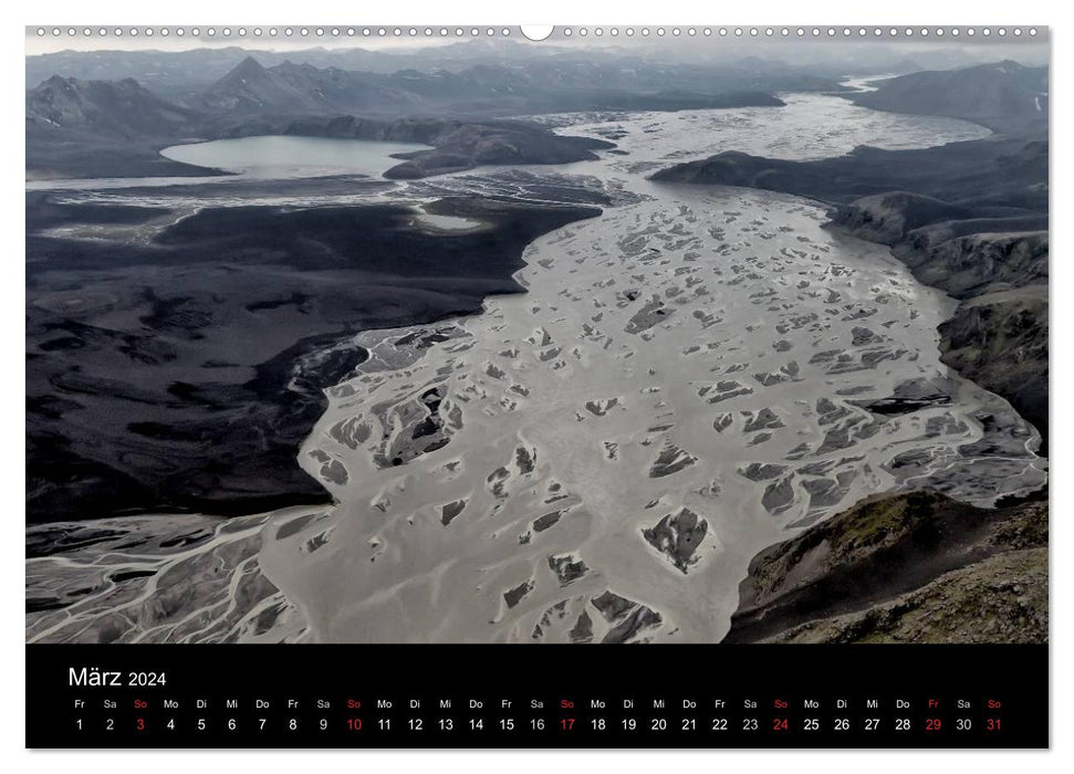 Iceland from above (CALVENDO Premium Wall Calendar 2024) 