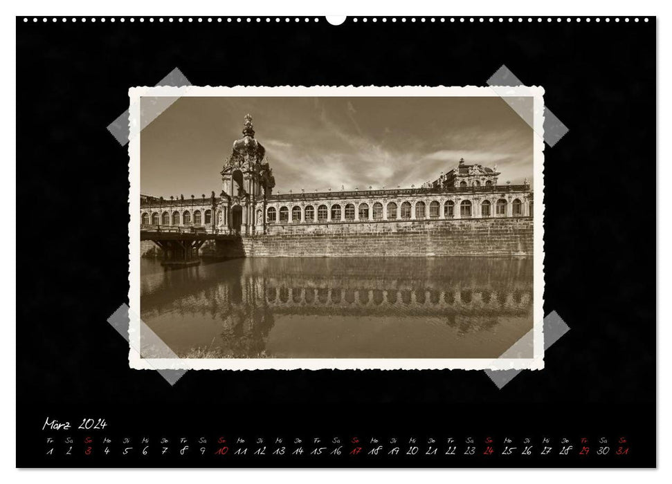 Dresden - A calendar with photographs like from an old photo album (CALVENDO Premium Wall Calendar 2024) 