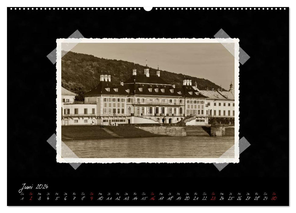 Dresden - A calendar with photographs like from an old photo album (CALVENDO Premium Wall Calendar 2024) 