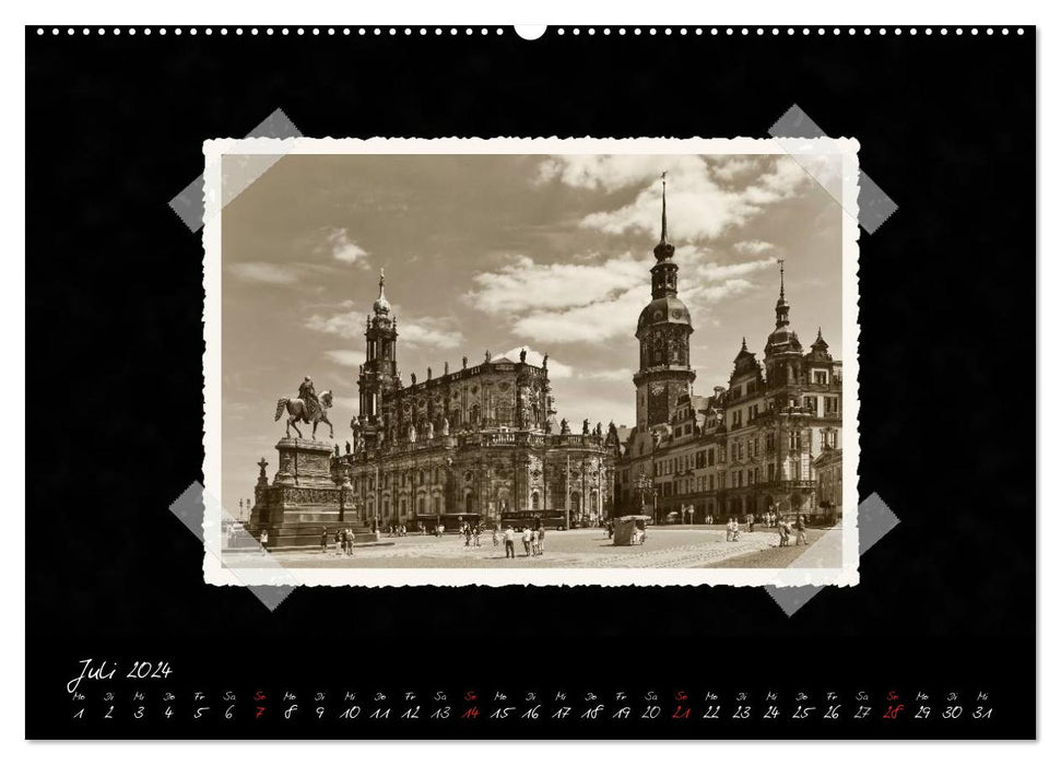 Dresden - A calendar with photographs like from an old photo album (CALVENDO Premium Wall Calendar 2024) 