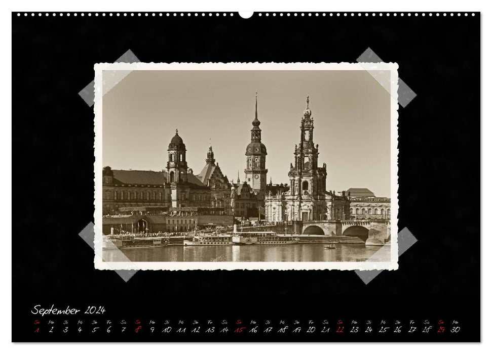 Dresden - Ein Kalender mit Fotografien wie aus einem alten Fotoalbum (CALVENDO Premium Wandkalender 2024)