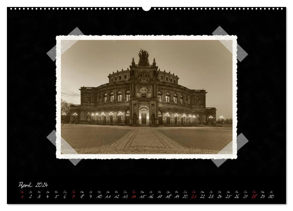 Dresden - Ein Kalender mit Fotografien wie aus einem alten Fotoalbum (CALVENDO Wandkalender 2024)