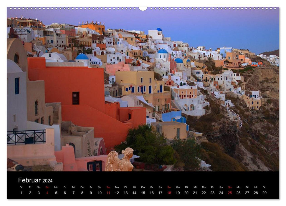Santorini – Life on the Volcano (CALVENDO Premium Wall Calendar 2024) 