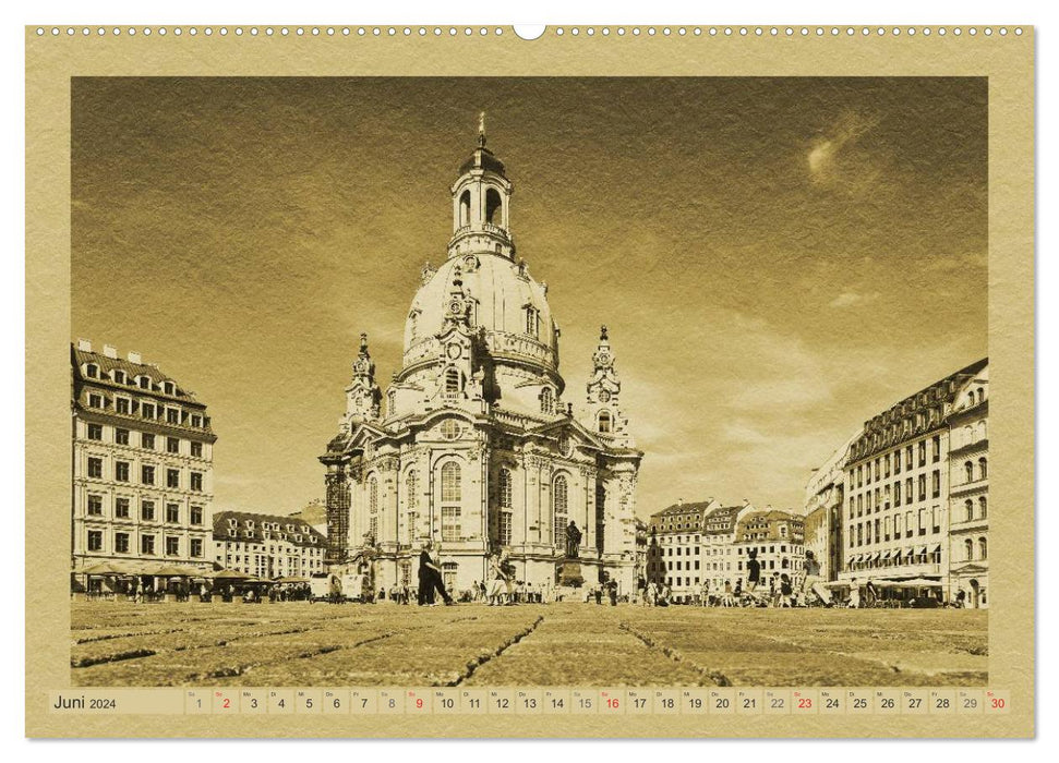 Dresden - A calendar in newspaper style (CALVENDO Premium Wall Calendar 2024) 