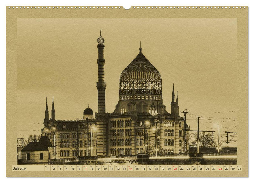Dresden - A calendar in newspaper style (CALVENDO Premium Wall Calendar 2024) 