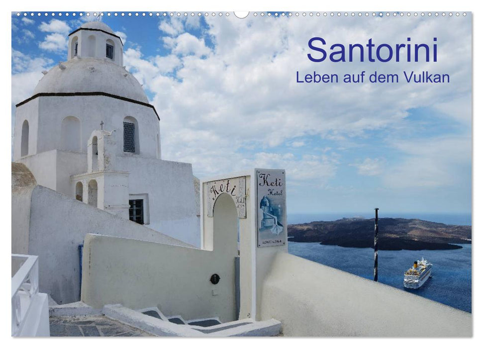 Santorin – La vie sur le volcan (Calendrier mural CALVENDO 2024) 