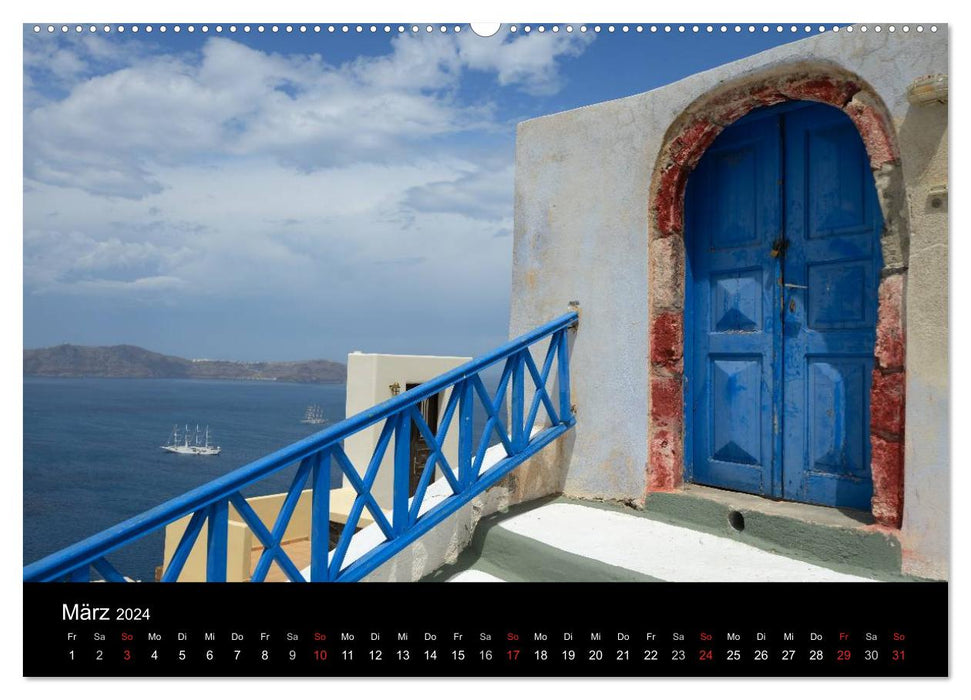 Santorin – La vie sur le volcan (Calendrier mural CALVENDO 2024) 