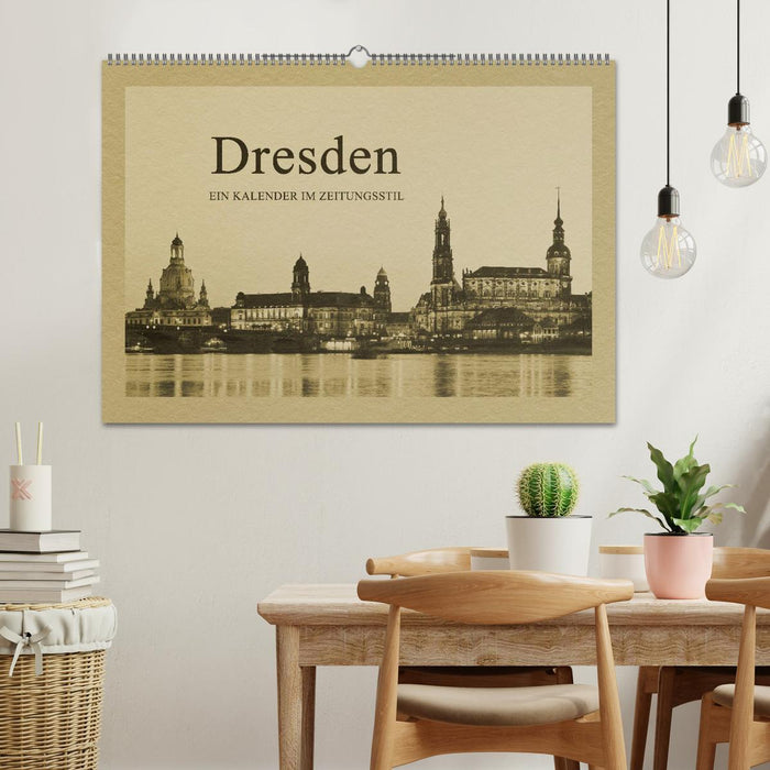 Dresden - A calendar in newspaper style (CALVENDO wall calendar 2024) 