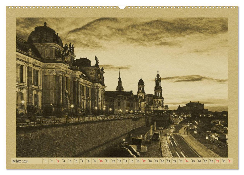 Dresden - Ein Kalender im Zeitungsstil (CALVENDO Wandkalender 2024)