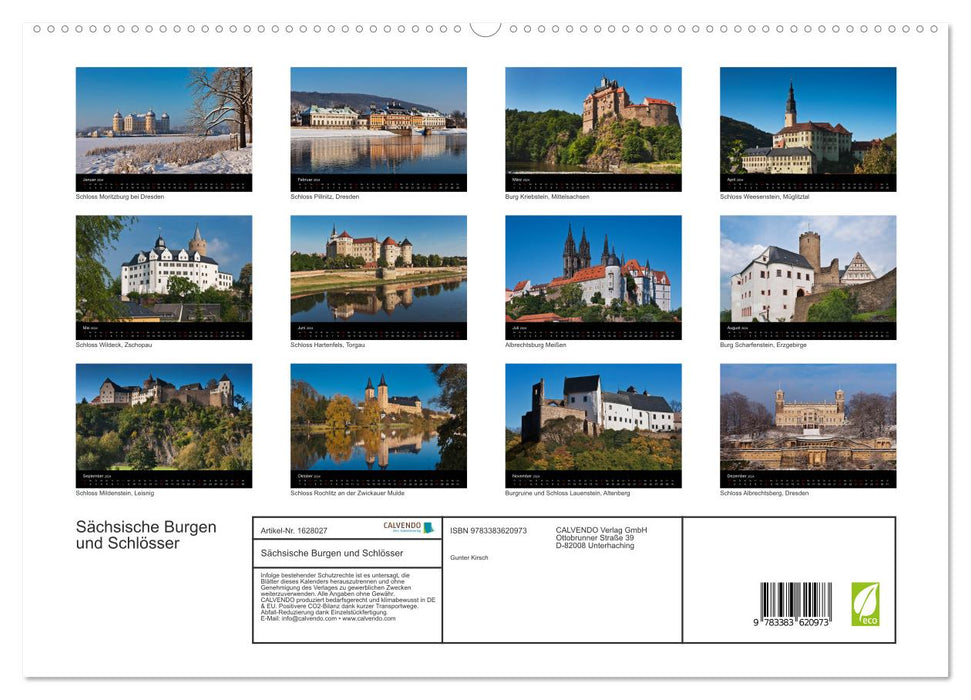 Saxon castles and palaces (CALVENDO Premium Wall Calendar 2024) 