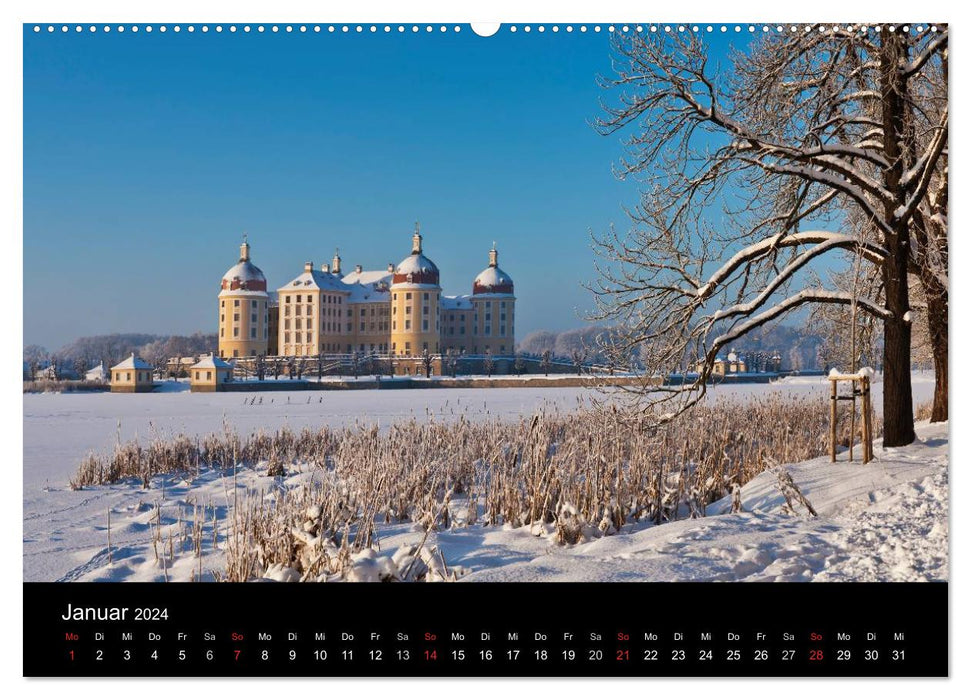 Saxon castles and palaces (CALVENDO Premium Wall Calendar 2024) 