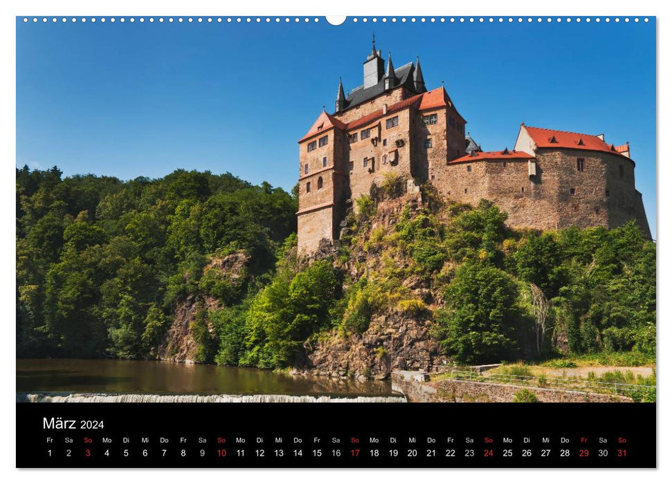 Châteaux et palais saxons (Calendrier mural CALVENDO Premium 2024) 