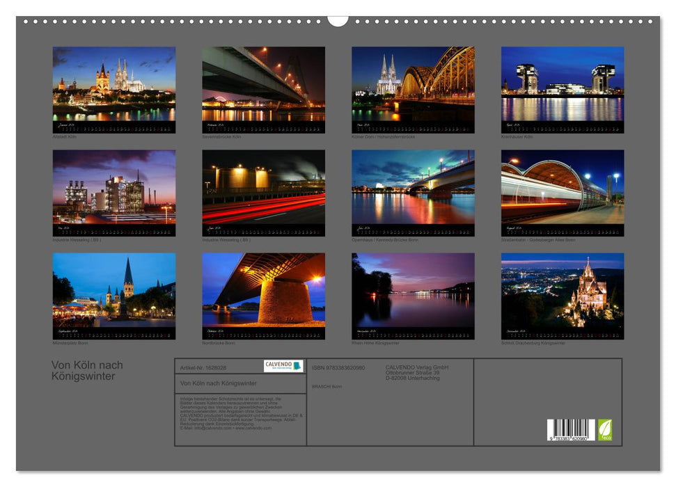 From Cologne to Königswinter (CALVENDO wall calendar 2024) 