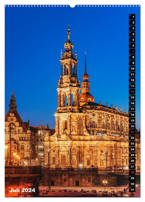 Dresden at Night (CALVENDO Premium Wall Calendar 2024) 