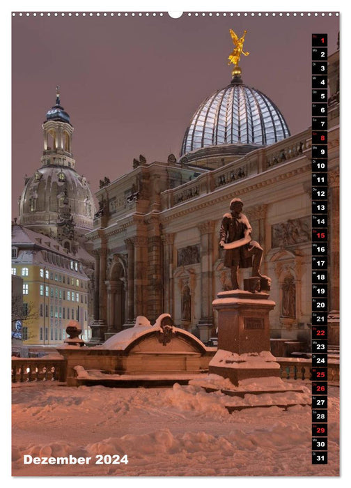 Dresden bei Nacht (CALVENDO Wandkalender 2024)