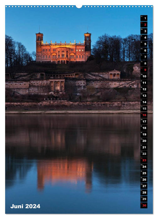 Dresden bei Nacht (CALVENDO Wandkalender 2024)