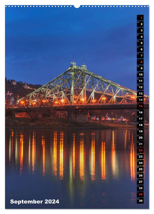 Dresden bei Nacht (CALVENDO Wandkalender 2024)