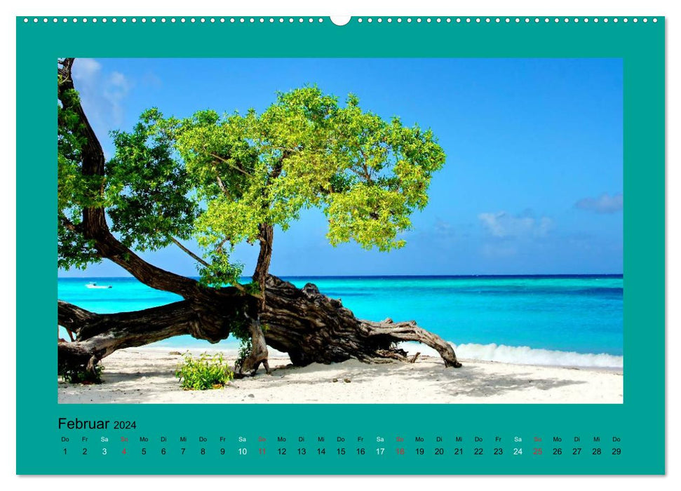 The most beautiful beaches in the Caribbean (CALVENDO Premium Wall Calendar 2024) 