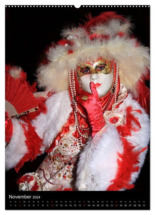 Karneval in Venedig - Phantasievolle Masken (CALVENDO Wandkalender 2024)