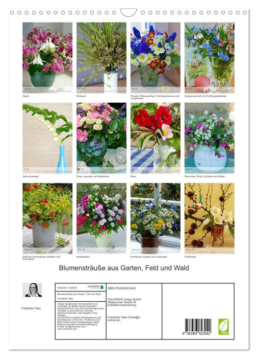 Bouquets de fleurs du jardin, des champs et de la forêt (Calendrier mural CALVENDO 2024) 