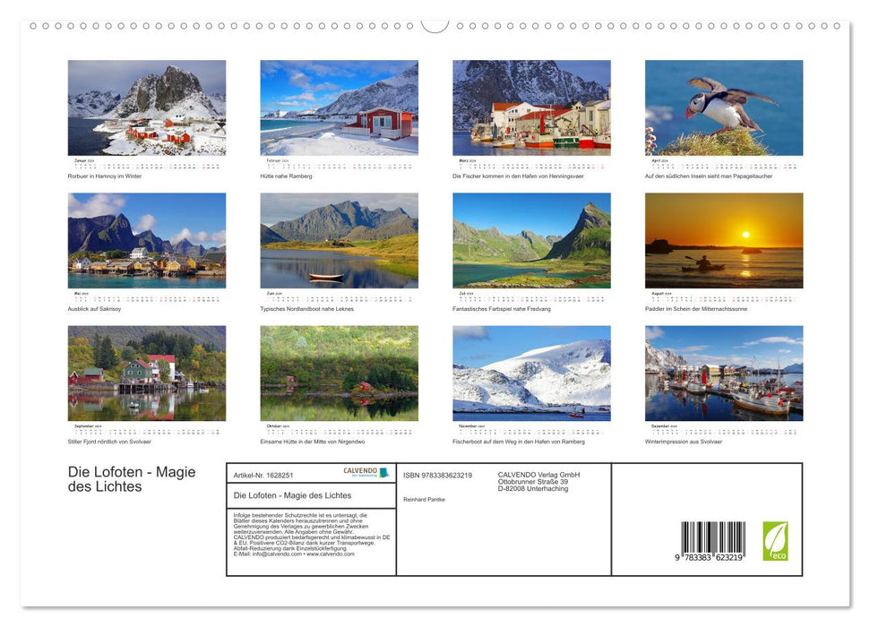 Les Lofoten – Magie de la Lumière (Calvendo Premium Wall Calendar 2024) 