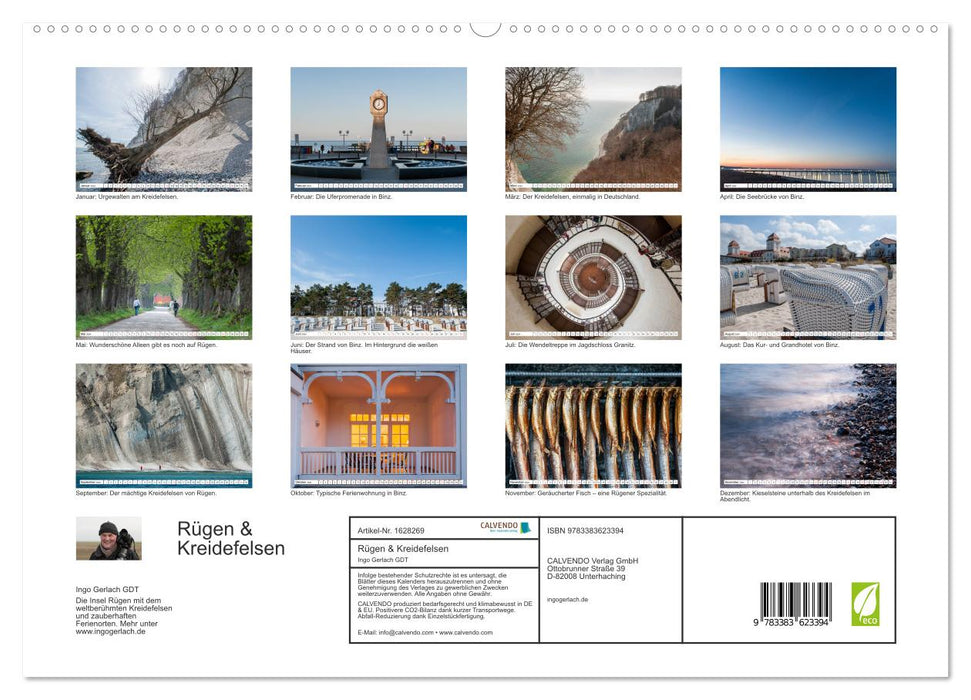 Moments d'émotion : Rügen et falaises de craie (calendrier mural CALVENDO Premium 2024) 