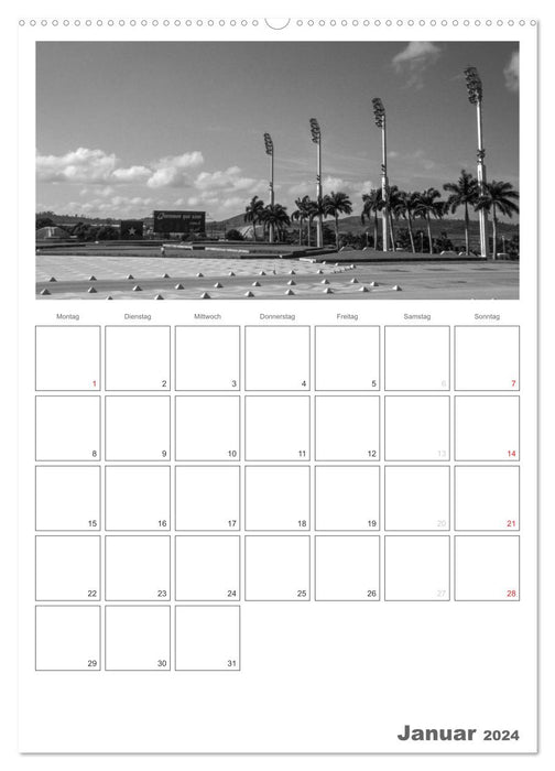 Kuba in Schwarz-Weiß (CALVENDO Premium Wandkalender 2024)