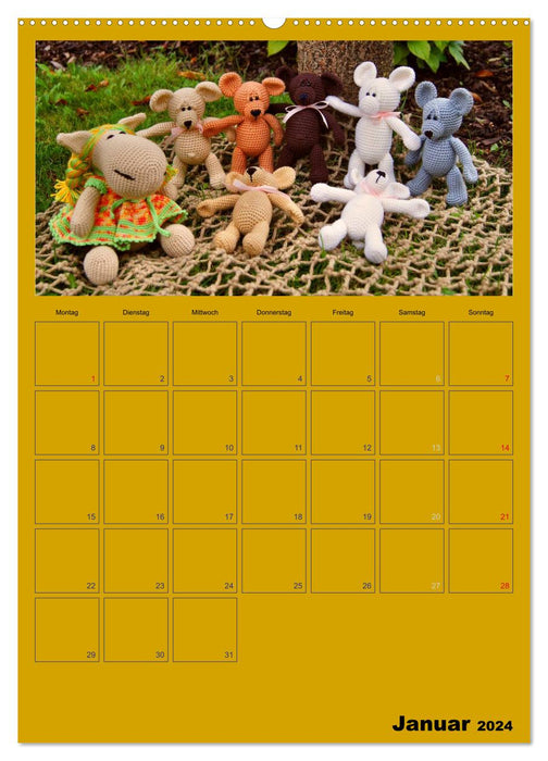 Monde des figurines au crochet (Calendrier mural CALVENDO Premium 2024) 
