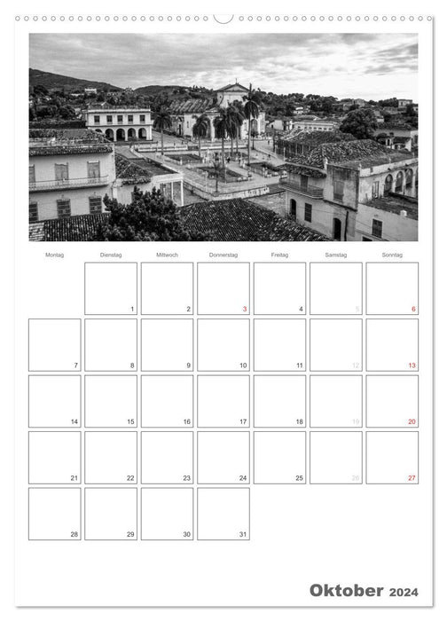 Cuba en noir et blanc (calendrier mural CALVENDO 2024) 