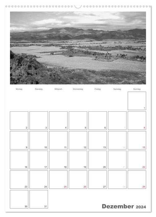 Cuba en noir et blanc (calendrier mural CALVENDO 2024) 