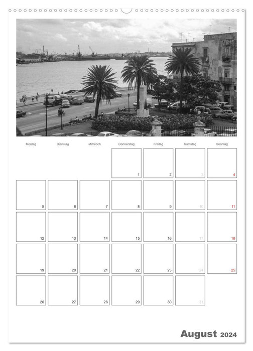 Kuba in Schwarz-Weiß (CALVENDO Wandkalender 2024)