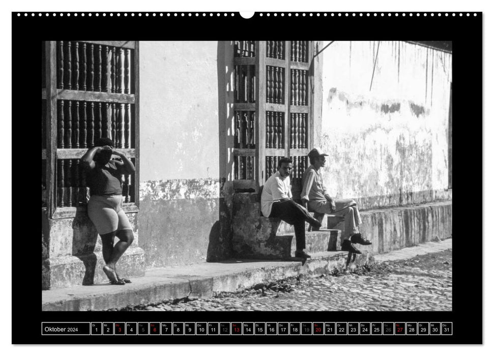 Cuba en noir et blanc (Calendrier mural CALVENDO Premium 2024) 