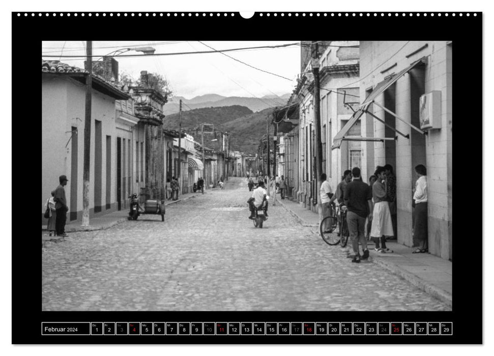 Cuba en noir et blanc (Calendrier mural CALVENDO Premium 2024) 