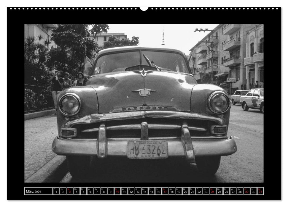 Cuba en noir et blanc (Calendrier mural CALVENDO Premium 2024) 