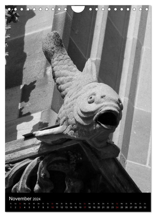 Gargouilles de la cathédrale d'Ulm (calendrier mural CALVENDO 2024) 