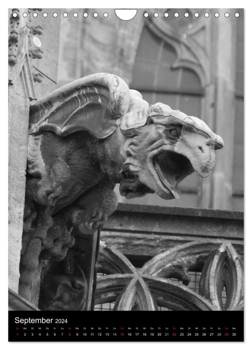 Gargouilles de la cathédrale d'Ulm (calendrier mural CALVENDO 2024) 