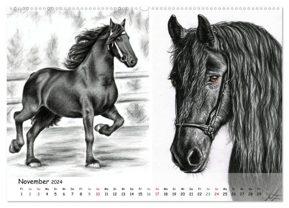 Charcoal Drawings (CALVENDO Premium Wandkalender 2024)