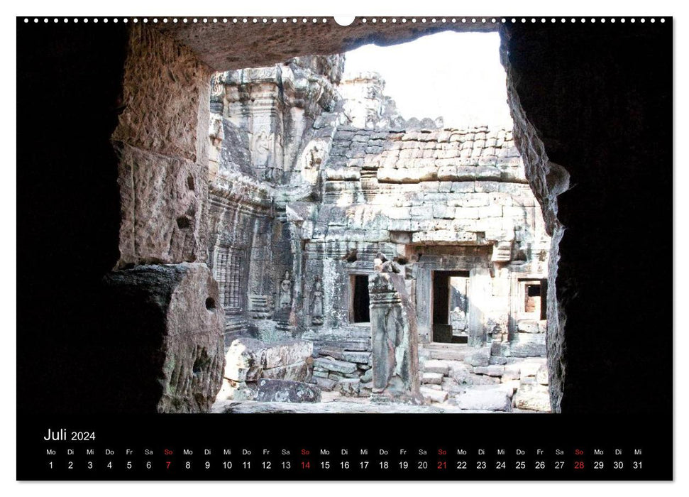 Temple khmer au Cambodge (calendrier mural CALVENDO 2024) 