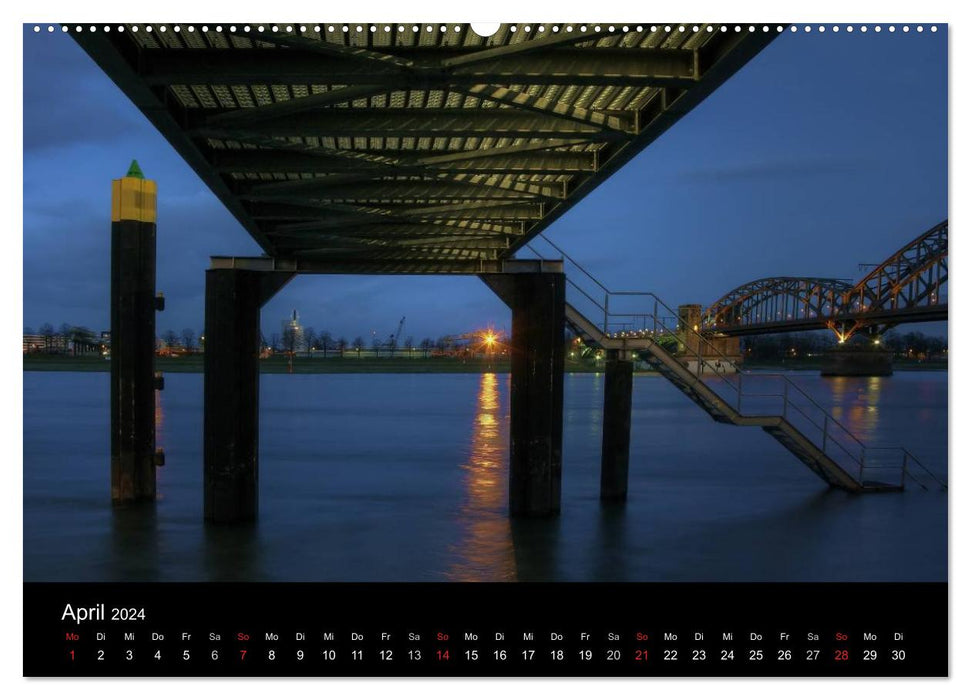 Köln bei Nacht (CALVENDO Premium Wandkalender 2024)