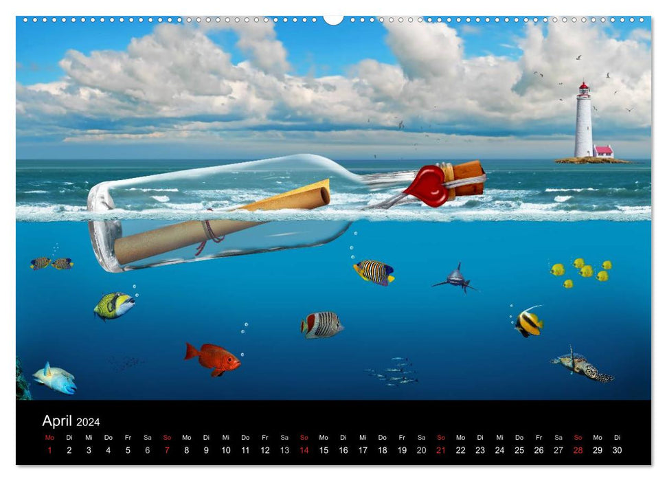 Maritime Digitalkunst aus Mausopardia (CALVENDO Premium Wandkalender 2024)
