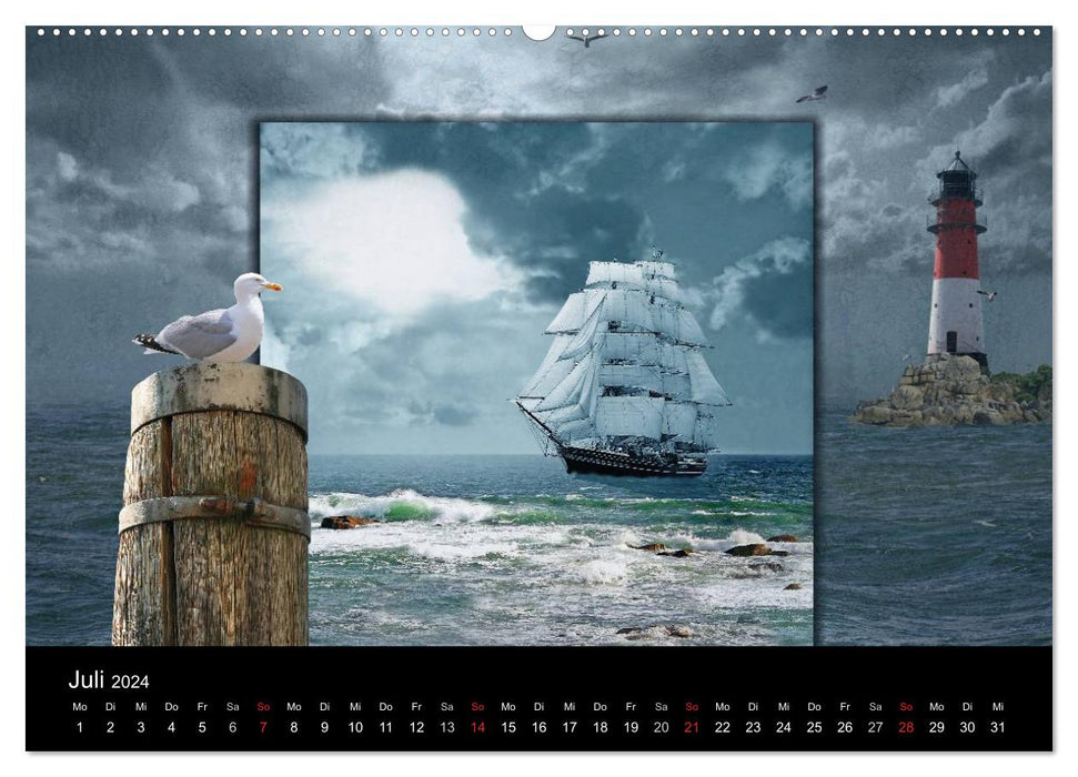 Maritime Digitalkunst aus Mausopardia (CALVENDO Premium Wandkalender 2024)