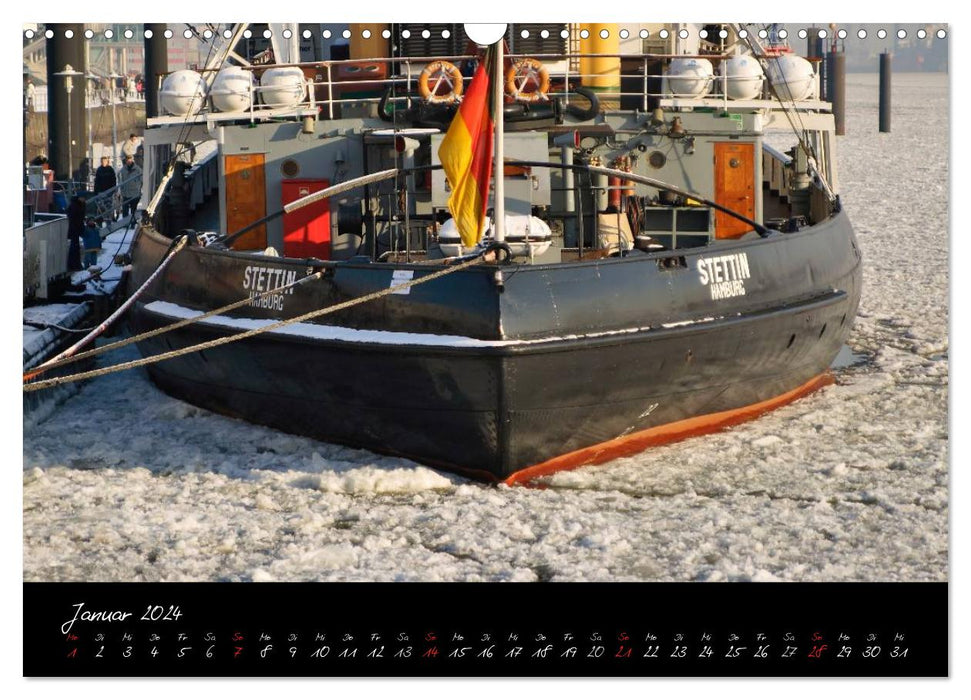 Boote und Schiffe auf Elbe und Ostsee (CALVENDO Wandkalender 2024)