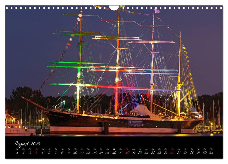 Boote und Schiffe auf Elbe und Ostsee (CALVENDO Wandkalender 2024)