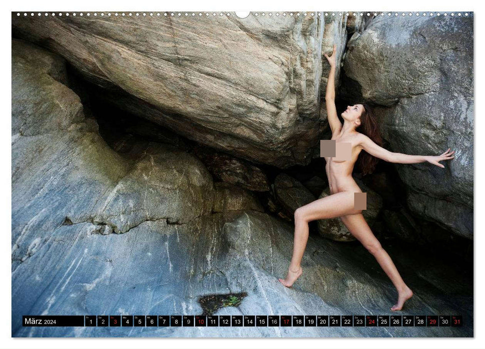 Aktfotografie auf Stein und Felsen (CALVENDO Premium Wandkalender 2024)