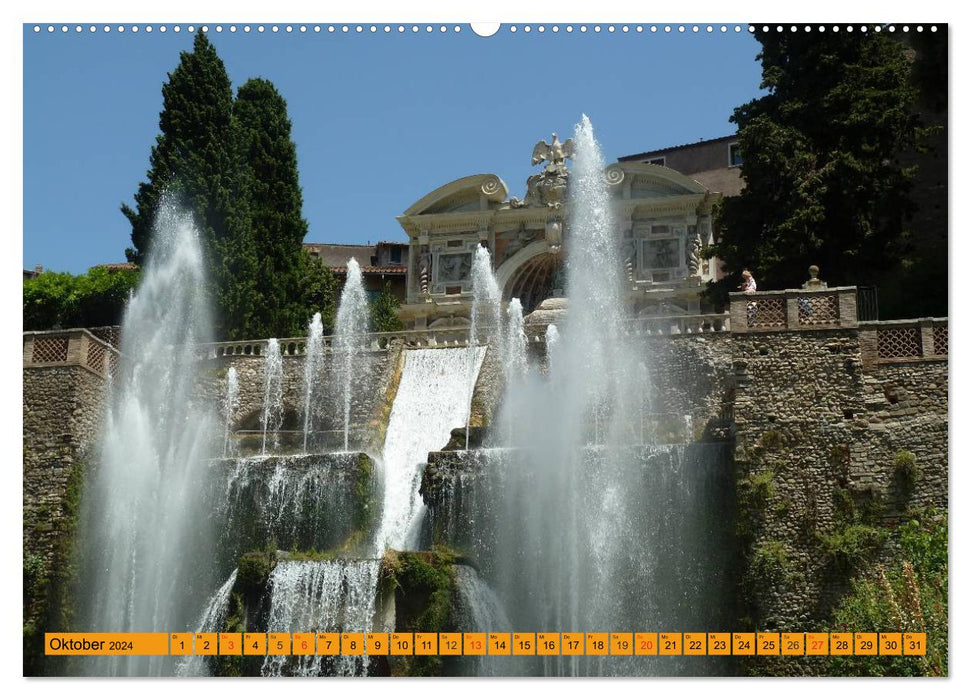 Die hängenden Gärten von Tivoli - Die Villa d'Este (CALVENDO Premium Wandkalender 2024)