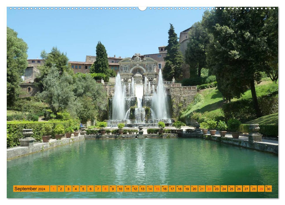 Die hängenden Gärten von Tivoli - Die Villa d'Este (CALVENDO Premium Wandkalender 2024)
