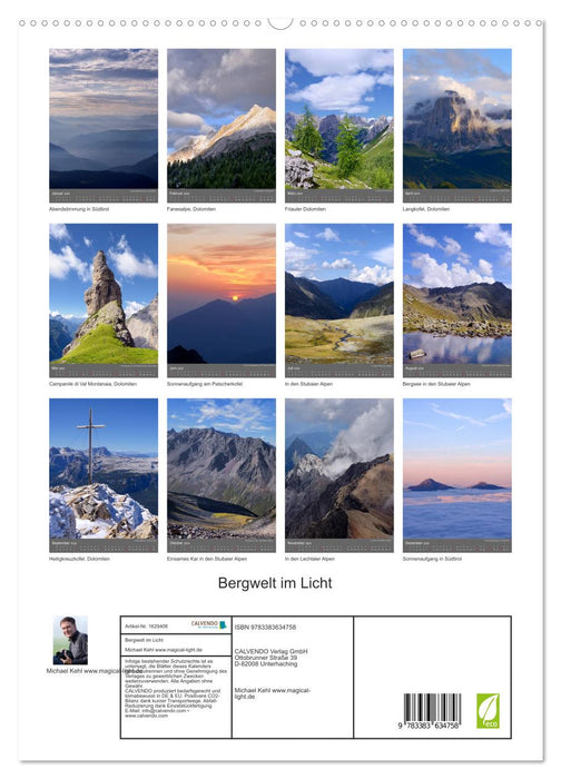 Bergwelt im Licht (CALVENDO Premium Wandkalender 2024)