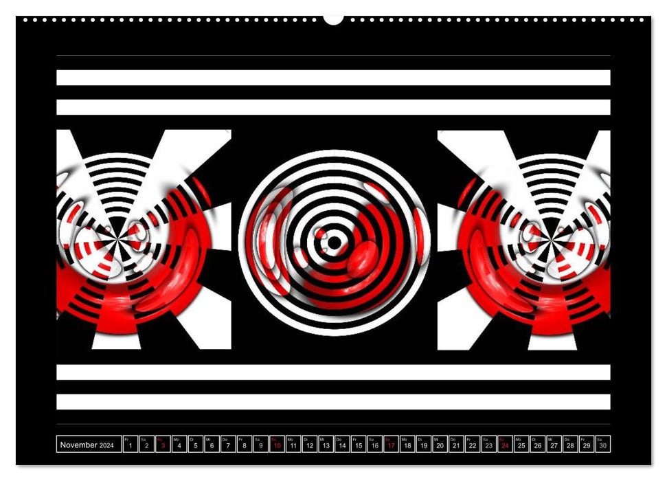 BLACK, WHITE, RED (CALVENDO wall calendar 2024) 