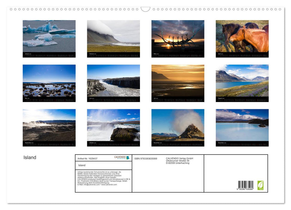 Iceland (CALVENDO wall calendar 2024) 